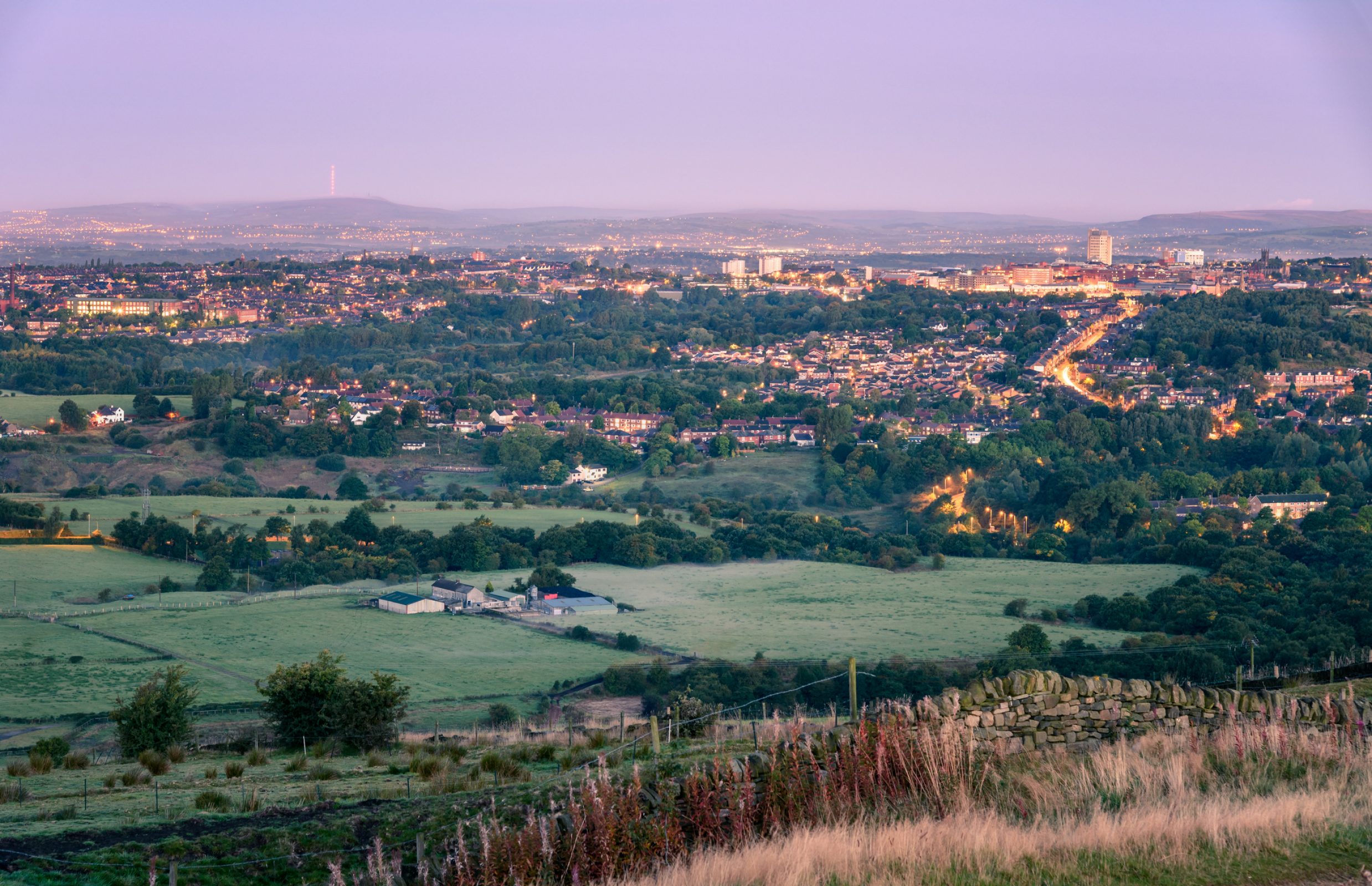 Aerial view of Oldham Town